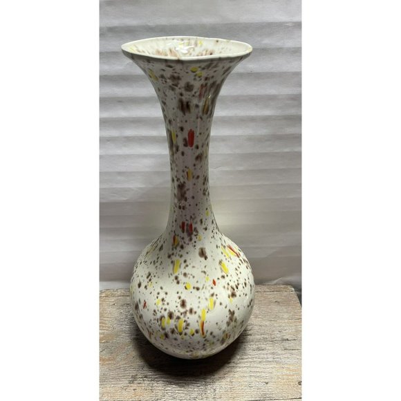 Mid Century Modern Ceramic Vase with Drip Glaze Retro psychedelic 1970s Piece - Picture 3 of 12
